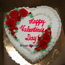 A wonderful Heart Shaped Vanilla Cake weighing 1Kg (2.2 Lbs) is for gifting and sharing happiness with your valentine. White in color and surrounded by red roses plunged in cream, this delicious piece of cake certainly calls for celebrating romance in Valentine’s Day with your girl by your side. You’re your mate personally or parcel it if you are not near to increase your joy and make them fall in love once again with this pretty and perfect cake.