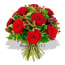 A bunch of 12 Red Roses come to you woven together for any special day which you want to make it all the more special. This is a large bunch that is well decorated with seasonal fillers that enhance the beauty of these even further. Gifting is a part of every relation, and thinking each time makes it difficult. This bunch of roses is apt for those who run out of ideas of gifts as Roses can make every day and every occasion special. Buy now!