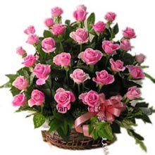 Pink Pink! all over when you buy this endearing arrangement of 36 Pink Roses for your love! The color is as mesmerizing as that of the sky, when the sun sets in, depicting its final destination and presenting a simile with your life, when you reach your final love destination with these Pink flowers in your hands! You will be received with love and pleasing gestures. So if it is time that you make your final decision with a ring in hand, you must not delay and stamp your relation with this pink arrangement!