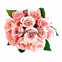 Keeping it simple and elegant, this bunch of 12 pink roses makes a classic sweet bouquet. For those who love roses and for those who love all things pink. The fresh green leaves all around enhance the bunch of roses. The fresh fragrance of soft pink roses and green leaves adds to the experience. It is easy to carry and light in weight. Place it in a glass vase at any spot in the house or the office and it is sure to up the look of the room.