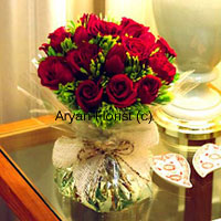 Send this to your friends and family members on days that they need you by their side. When they aren't feeling well, this bunch of 12 red roses beautifully placed in a glass vase will bring happiness to them and speedy recovery. Let them know that you love and care for them. The fragrant roses spread joy and brightness alike.