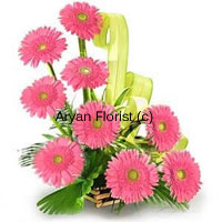 With this universal color of love for oneself and for others you will make lasting impressions. As we say, first impression is the last impressions, these nine pink gerberas with contrasting fillers (usually green) will help you make that everlasting impression that no one will ever forget. Showing tenderness and femininity, you will be making the perfect choice if you present this to your women friend or your mum on any of her special days.
