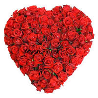 What can shout love louder than a 100 red roses designed in the shape of a heart? Especially designed for those who want to express their love in a special way, the heart-shaped arrangement is created out of the best-handpicked red roses. The design is sturdy, easy to carry and to display. Gift it to your loved one on birthdays, anniversaries and other special occasions.