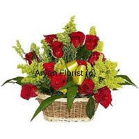 Keeping it natural and different, this garden-fresh bouquet of 18 red roses is created to charm. The seasonal fillers add elegance, while a big satin bow on the basket adds a luxurious element. This one is small and easy to carry and place on any table. A favourite for sending wishes on birthdays, promotions, anniversaries, this is a perfect case of good things coming in small packages.