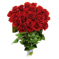 This beauty of a bouquet is beautifully created with two-dozen fresh red roses. Long stem red roses are brought together to form a bunch in such a manner that the leaves remain below the flowers. The specially crafted bouquet is perfect for those days when you want to brighten your loved one's day. Beautifully created and perfectly delivered, this one is a charmer.