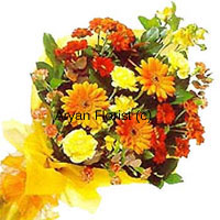 These beautiful bunch of Assorted flowers will make you delirious when you buy them to present it to anyone for no specific reason. An addendum to happiness and mirth, these flowers will be your way to relentless euphoria. The colorful flowers are spirited and are certain to uplift your mood too. This bunch of flowers can be used to end a perfect evening with memoirs to cherish. So gift it to your friend post dinner with promises to keep!