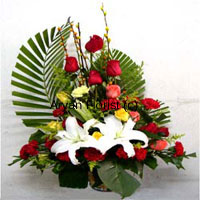 An invite to a royal feast often leaves you wondering about choosing the best present. We here will help you with choosing this wondrous blend of roses, carnations , lilies and other assorted flowers. Chose this bouquet and enter the venue with pride as you carry the prettiest and the most fresh flowers of the city. So be part of any event with this fascinating combination symbolizing numerous emotions along with good wishes.