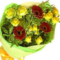 Yellow is the color depicting the intensity of friendship. To enhance the gravity of your relationship, you must buy this bunch of ten yellow roses that comes with three red gerberas. For a true reflection of maturity in friendship where words like 'sorry' and 'thank you' do not mean anything, these flower will say it all. Go for this pretty bunch and dare to be yourself in front of your friend, who any way knows you best. Order these now!