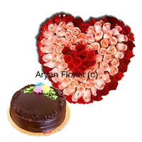 Here's a lovely way to make special people feel special. This combo includes a heart-shaped bouquet of 150 roses and a 1 kg chocolate truffle cake. The bouquet is created with an arrangement of 150 red and pink roses and the delicious chocolate truffle cake is baked by the best cake chefs in town – a pretty combo for all occasions.