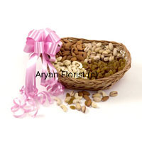 Express your warm festive wishes with this basket of 2 kg assorted dry fruits. The basket is filled with fresh dry fruits that are neatly placed and wrapped with fancy wrapping. Decorative embellishments make the basket even more special. Send it to your friends and family and celebrate.