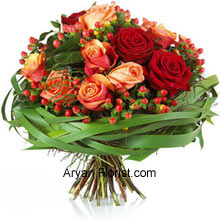 Lovely orange and red roses are brought together in this bouquet on this Christmas to symbolize harmony. Harmony among all is indicative of togetherness that manifolds the joys, especially during festive season. Two strong hues when combined appear stronger and tenacious that multiplies the joys of the holiday season. Order for this for your close friend or a family member who compliments you just the way the colors of these roses complement each other. (Please Note That We Reserve the Right to Substitute any Product with a Suitable Product of Equal Value in Case of Non-Availability of a Certain Product)